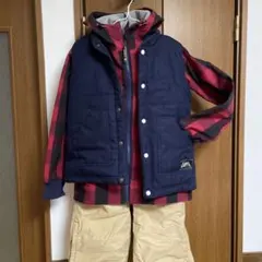 【美品】SISTA.J　スノボウェア 上下3点セット 　チェックレッド　Mサイズ