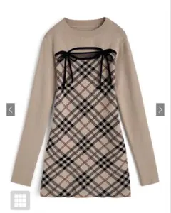 GRL グレイル ニットワンピース チェック柄