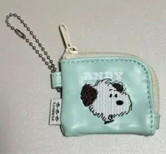 スヌーピー PEANUTS刺繍Ｌ字ファスナータイニーポーチ 【ANDY】