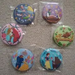 【匿名配送】ディズニー刺繍缶バッジ　6種セット