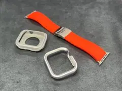 Apple Watch ラバーバンド オレンジ　アルミニウムケース