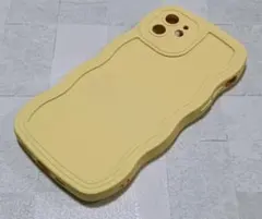 うねうね iPhone12/12Pro 用 ケース なみなみ クリアケース 黄色