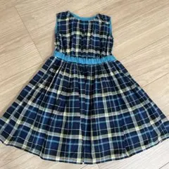 リバーシブルチェック柄 ワンピース 120