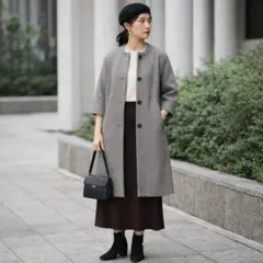 Tomorrowland グレー ロングコート ウール100% サイズ1