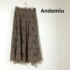 アンデミュウ　Andemiu フレアスカート　膝丈　刺繍　レース　スカートのサムネイル