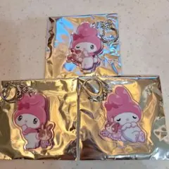 ★宇佐美★非売品3個セット　マイメロディ アクリルキーホルダー ピンク