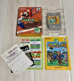 【ハガキ・操作表付完品】N64 マリオテニス64 箱・説明書付き 美品
