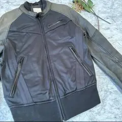 ディーゼルDIESEL ライダースジャケット シングル 羊革 サイズS 古着