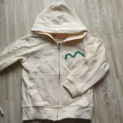 クリーム色フード付きパーカー110cmパーカー