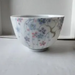 5個 美濃焼 前畑陶器 庫山窯 湯呑み 5個セット 花柄 薄い陶磁器