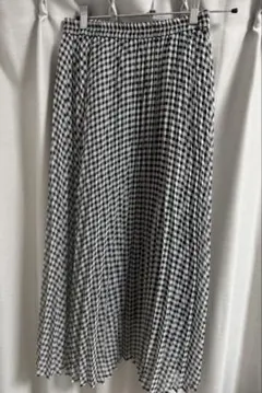 ギンガムチェック　ロングスカート　プリーツ