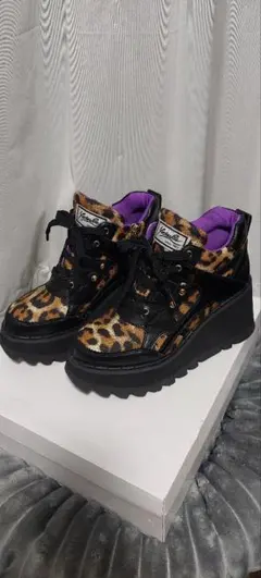 ヨースケ　レオパード柄 厚底スニーカー