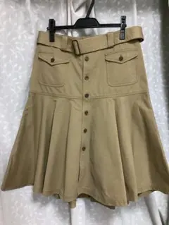 美品　RALPH LAUREN デニム　フレアスカート　11号 ベージュのサムネイル