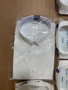 ホワイト半袖シャツ 2枚セット ホワイト長袖シャツ5枚セット