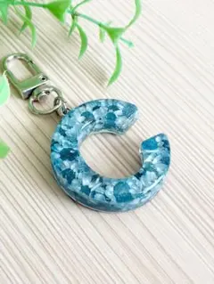 イニシャルバックチャーム【Cブルー】イニシャルキーホルダー