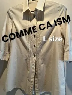 COMME CA ISM 五部袖カットソー　L size