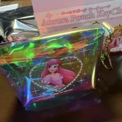 ディズニープリンセス シークレットポーチ オーロラクリア キーホルダータイプ