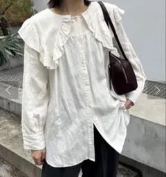 mystic 襟フリルブラウス