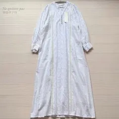 ヌキテパ コットン ボイル ドットヘムラ レース ワンピース M ピンク