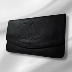 CHANEL シャネル ラムスキン デカココ 長財布 ヴィンテージ ブラック 黒
