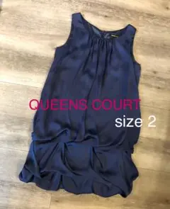 QUEENS COURT フリル ノースリーブ ワンピース 膝丈/サイズM
