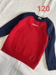 ミキハウス　定番ロゴトレーナー 120cm レッド/ネイビー