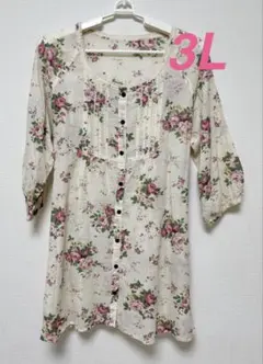⭐︎新品⭐︎大きいサイズ3L♡花柄Aラインチュニックワンピ