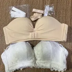 ベージュ・ホワイト ブライダルインナー 2点セット