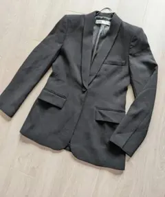 ZARA テーラードジャケット 黒 S シングルのサムネイル