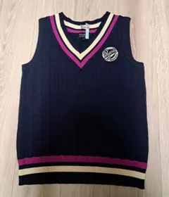 【極美品】　PEARLY GATES ニットベスト ネイビー サイズ1のサムネイル