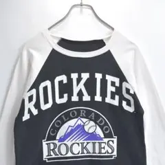 90s MLB コロラドロッキーズ ラグランTシャツ 7分袖 リメイク 古着