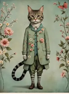 クロスステッチキット14CT スーツ猫