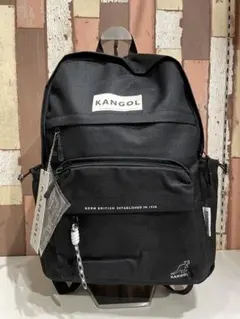 KANGOL キーホルダー付き ボックスロゴ リュック　BG00281 ブラックのサムネイル