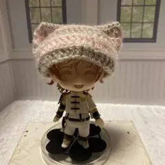 ねんどろいど用　帽子　猫耳風キャップ(ベージュ×ピンク)