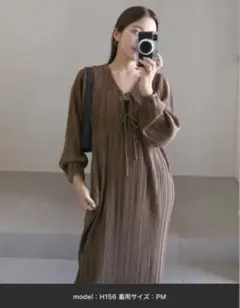 【yuiさんコラボ】前後2way長袖プリーツワンピース2色セット