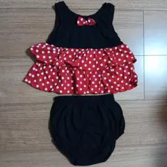 赤と黒の水玉模様ベビー服セットのサムネイル