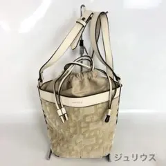 MARELLA マレーラ 巾着ショルダーバッグ ベージュ スエード調 型押しのサムネイル