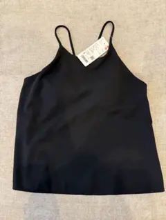 新品タグ付き【UNIQLO クレープジャージーブラキャミソール 】ブラックS
