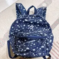 ネイビー 星柄 リュック　HushusH キッズ ナップサック 美品のサムネイル