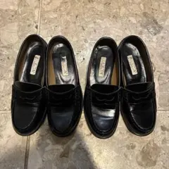 黒 レザー ローファー　ハルタ