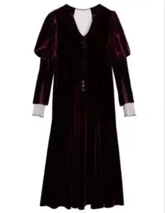 Ameri/SOUFFLE SLEEVE VELOUR DRESS - メルカリ