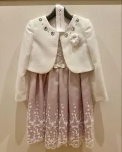 【美品】PRIVATE LABELハートビジューボレロアンサンブル　120センチ