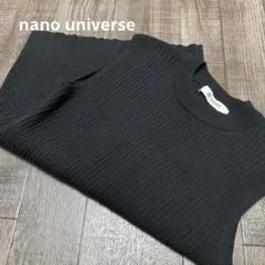 nano universe ノースリーブ　リブサマーニット　綿ブラック　38
