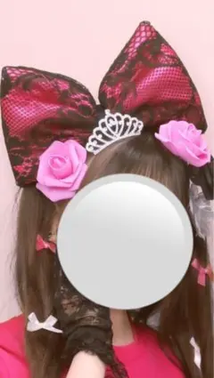 盛り髪 体育祭 リボン セット ピンク JK