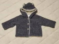 GAPフリース カーディガン フード付き アウターダークグレー
