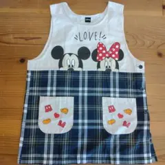 ミッキー ミニー柄 エプロン　保育園　幼稚園