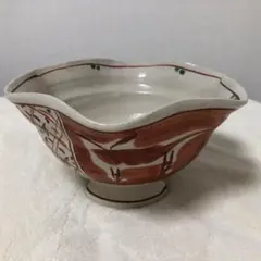 赤絵間取 手描き鉢 ボウル 20cm