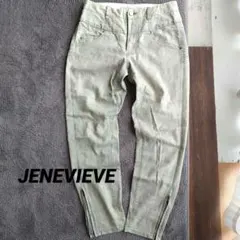 JENEVIEVE ステッチ　裾ジップ スキニー　ヴィンテージ加工　パンツ