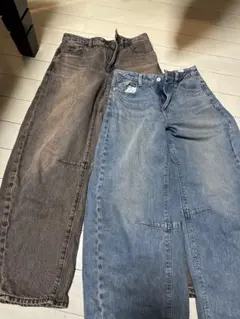 GU バレルレッグジーンズMサイズ2枚セット