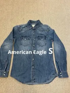 American eagle S デニムシャツ　美品　ブルー